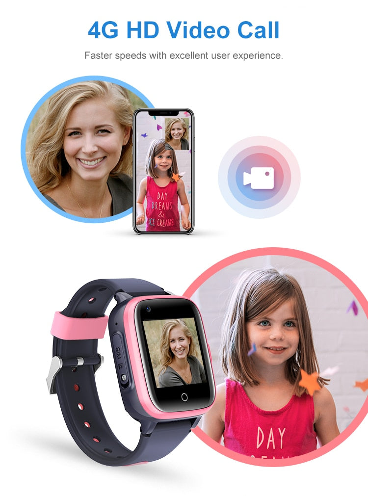 Wonlex Smart-Watches Kids Android-OS 4G Sim-Card Video Call for Gifts SmartWatch KT15 Mini Telephone GPS SOS Anti-Lost Tracker