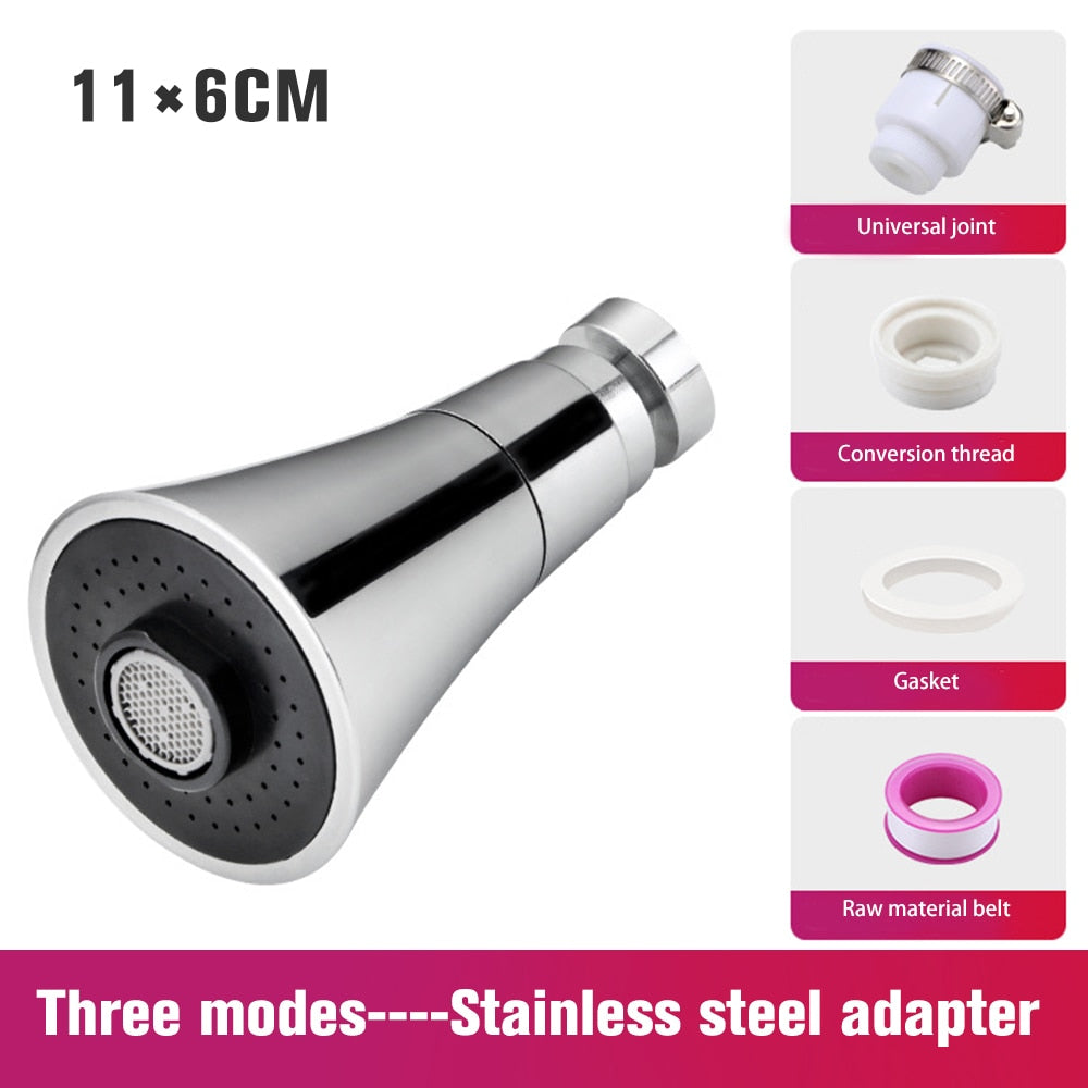 Universal Kitchen Water Faucet Adjustable Pressure 360 Degree Rotating Water Tap Head Water Saving Shower Faucet Nozzle Adapter