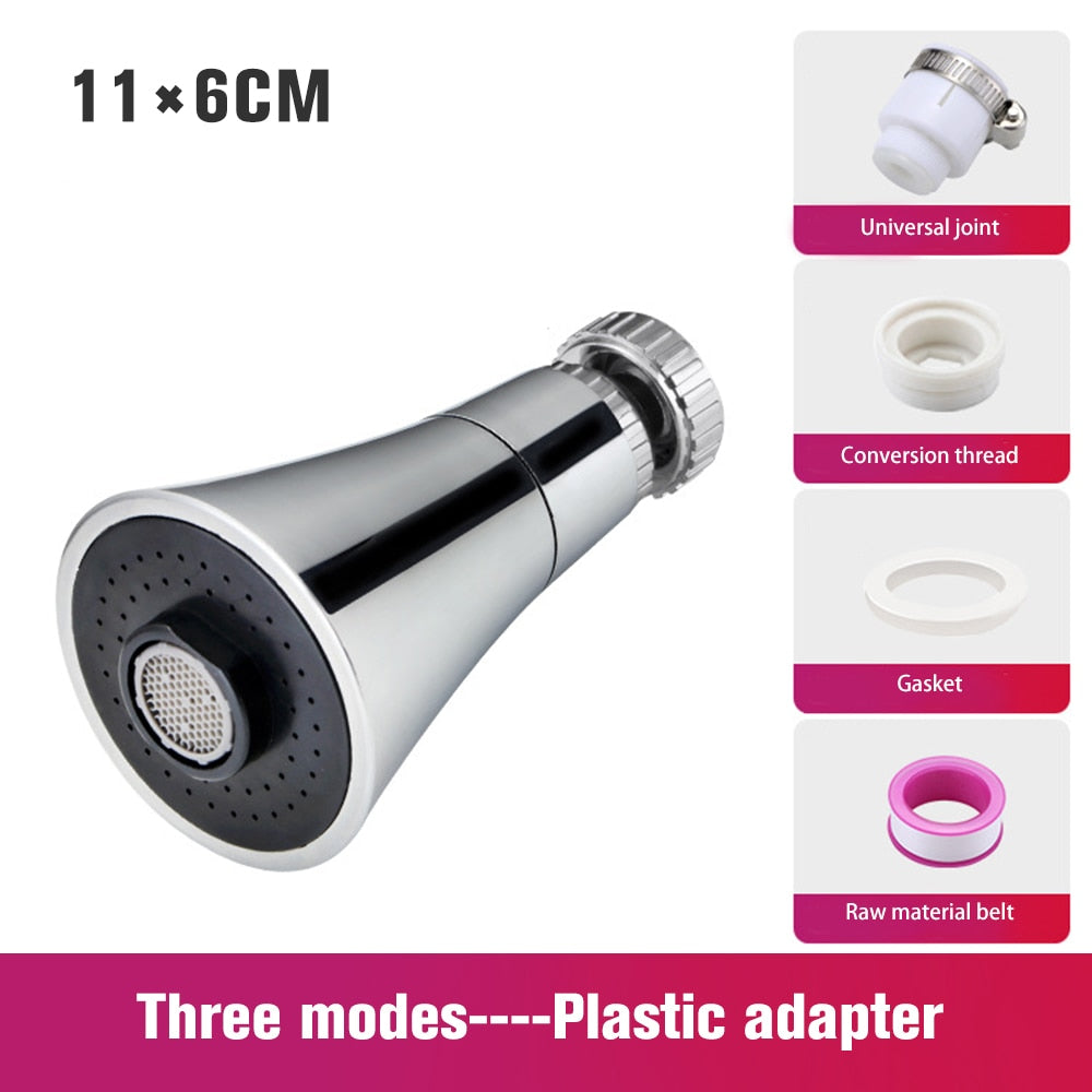 Universal Kitchen Water Faucet Adjustable Pressure 360 Degree Rotating Water Tap Head Water Saving Shower Faucet Nozzle Adapter