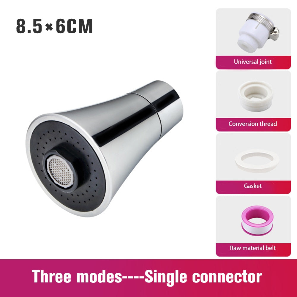 Universal Kitchen Water Faucet Adjustable Pressure 360 Degree Rotating Water Tap Head Water Saving Shower Faucet Nozzle Adapter