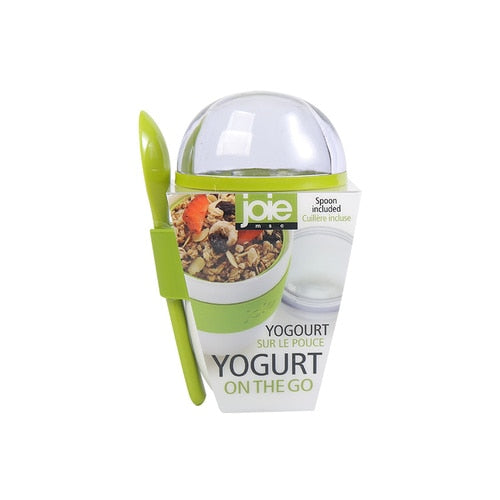 JOIE Portable Breakfast Cup Multifunction Oatmeal Cup Cereal BPA Free PP Nut Yogurt Mug Snack Cup With Lid Spoon Food Container