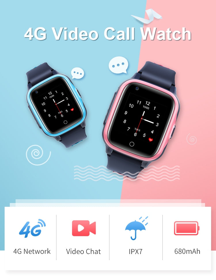 Wonlex Smart-Watches Kids Android-OS 4G Sim-Card Video Call for Gifts SmartWatch KT15 Mini Telephone GPS SOS Anti-Lost Tracker