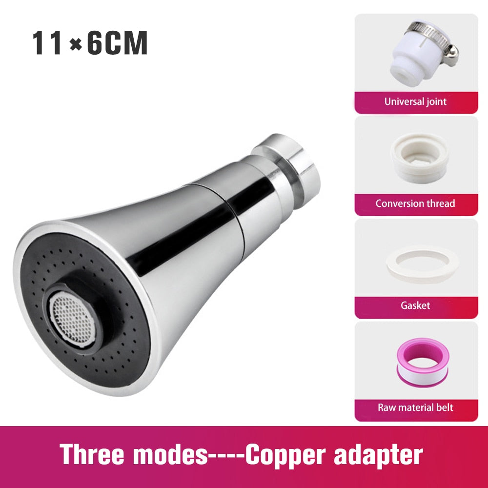 Universal Kitchen Water Faucet Adjustable Pressure 360 Degree Rotating Water Tap Head Water Saving Shower Faucet Nozzle Adapter