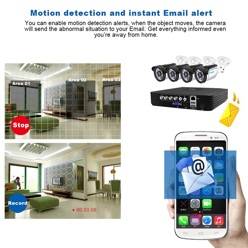 Smar 4CH 1080N 5 in 1 AHD DVR Kit CCTV System 4PCS 720P/1080P IR AHD Camera Outdoor Waterproof Security Surveillance Set XMeye