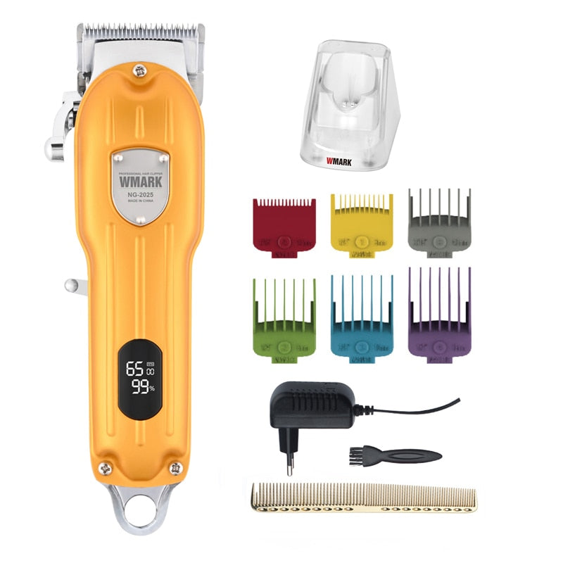 WMARK NG-2025B All-Metal Hair Clipper With charge stand for choice With LED Display 2500mAh 6500 RPM 9CR18 Blade