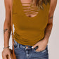 Strappy Detail Scoop Neck Tank Top