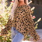 Printed Flounce Sleeve V-Neck Blouse