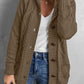 Button Front Hooded Cardigan with Pockets