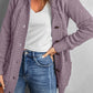 Button Front Hooded Cardigan with Pockets