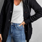 Button Front Hooded Cardigan with Pockets