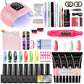 Nail Set With Nail Lamp Nail Dryer Nail Drill Machine Manicure Set Kit Poly Nail Gels Nail Gel Polish Set Soak-off Nail Art Sets