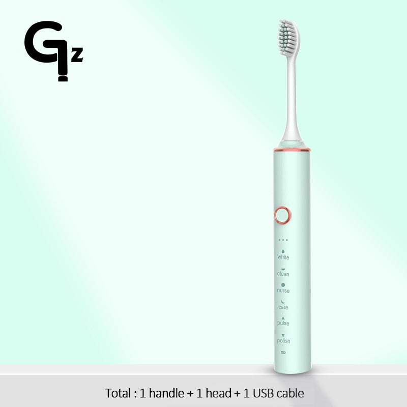 GeZhou Electric Toothbrush Sonic Toothbrush Rechargeable IPX7 Waterproof  6 Mode Travel Toothbrush with 8 Brush Head best gift