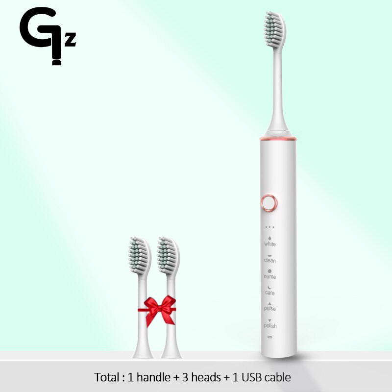 GeZhou Electric Toothbrush Sonic Toothbrush Rechargeable IPX7 Waterproof  6 Mode Travel Toothbrush with 8 Brush Head best gift