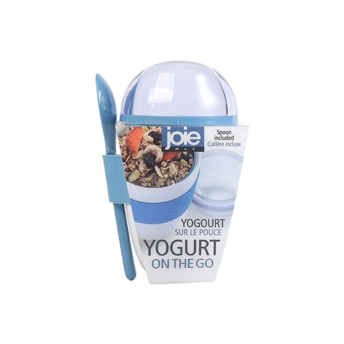 JOIE Portable Breakfast Cup Multifunction Oatmeal Cup Cereal BPA Free PP Nut Yogurt Mug Snack Cup With Lid Spoon Food Container