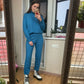 Casual Sweater Pants Knitted 2 Pieces Set Turtleneck Pullovers & Elastic Waist Pants Women Sweater Sets 2020 Autumn Knitted Set