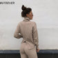 Casual Sweater Pants Knitted 2 Pieces Set Turtleneck Pullovers & Elastic Waist Pants Women Sweater Sets 2020 Autumn Knitted Set