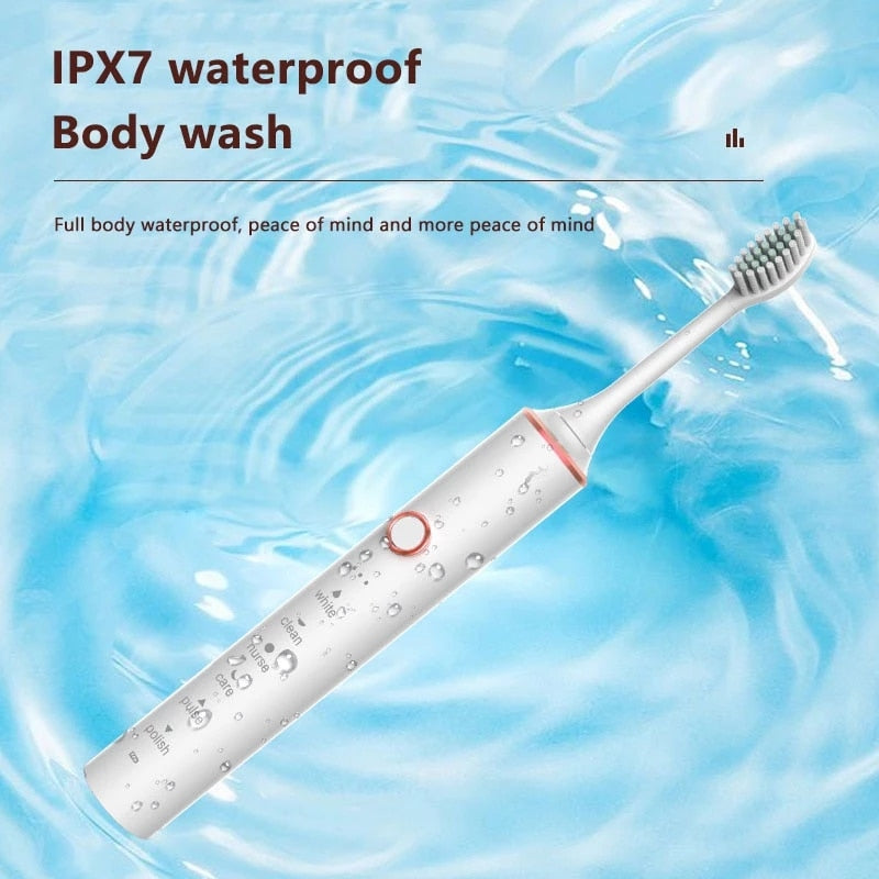 GeZhou Electric Toothbrush Sonic Toothbrush Rechargeable IPX7 Waterproof  6 Mode Travel Toothbrush with 8 Brush Head best gift