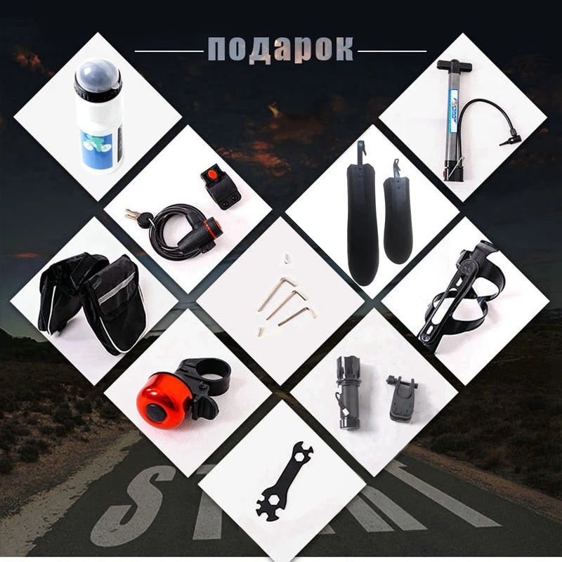 wolf&#39;s fang Bicycle 26 inch 24 speed  Fat Mountain Bike road bikes mtb Man fat bike bmx Spring Fork bicycle Free shipping