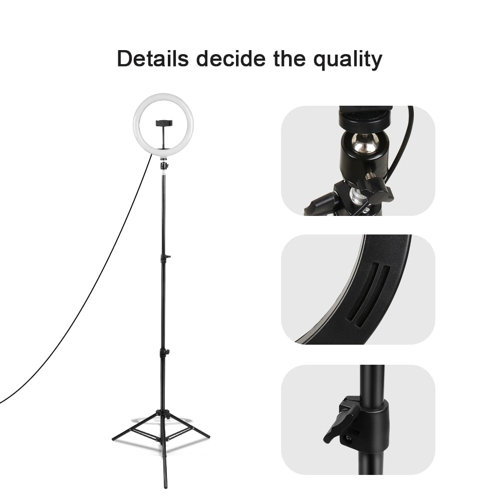 26cm Ring Light Photography 10 inch LED USB Selfie Ringlight for YouTube Live Streaming Fill-in Light Video Shooting Ring Lamp