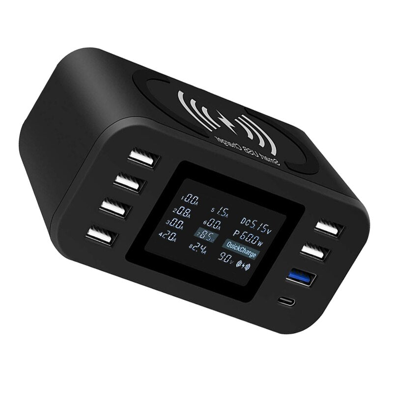 Qi Wireless Charger Quick Charge 3.0 Fast Charging Station 60W For Samsung S9 S8 Mi Nexus LG Sony Moto Nokia QC3.0 Power Adapter