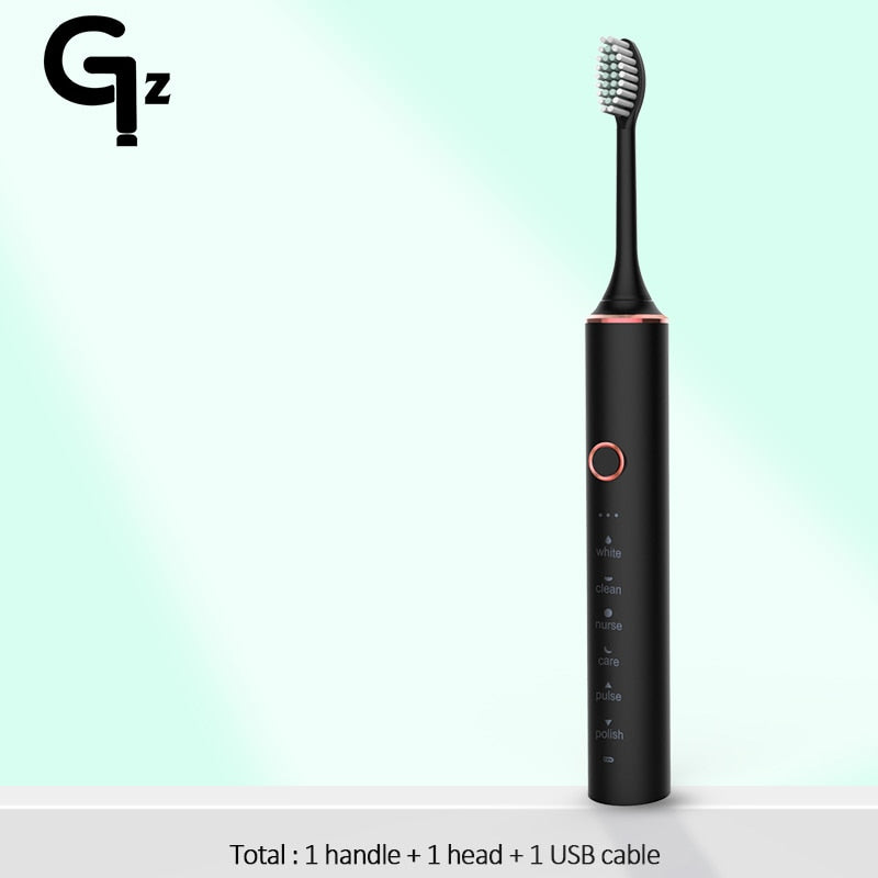 GeZhou Electric Toothbrush Sonic Toothbrush Rechargeable IPX7 Waterproof  6 Mode Travel Toothbrush with 8 Brush Head best gift