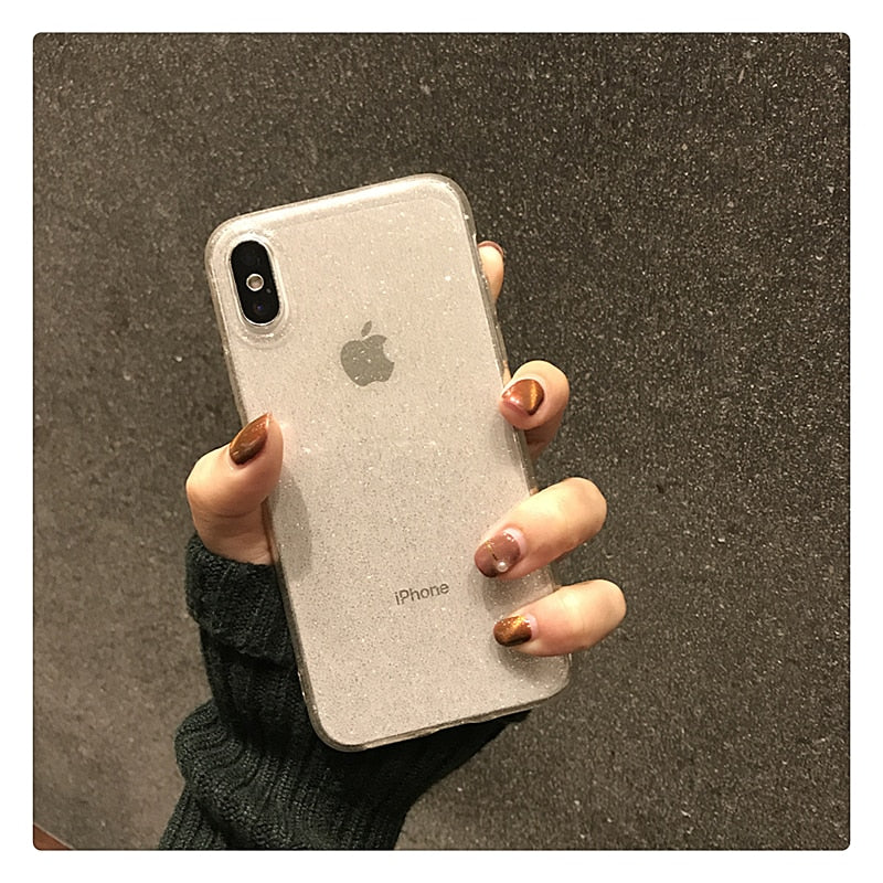 Shining Glitter Case Clear Bling For iPhone 14 13 Pro Max 11 XR XS 8 7 Plus 6S 12 Pro Max Transparent Soft TPU Shockproof Cover