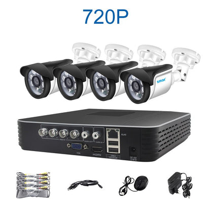 Smar 4CH 1080N 5 in 1 AHD DVR Kit CCTV System 4PCS 720P/1080P IR AHD Camera Outdoor Waterproof Security Surveillance Set XMeye