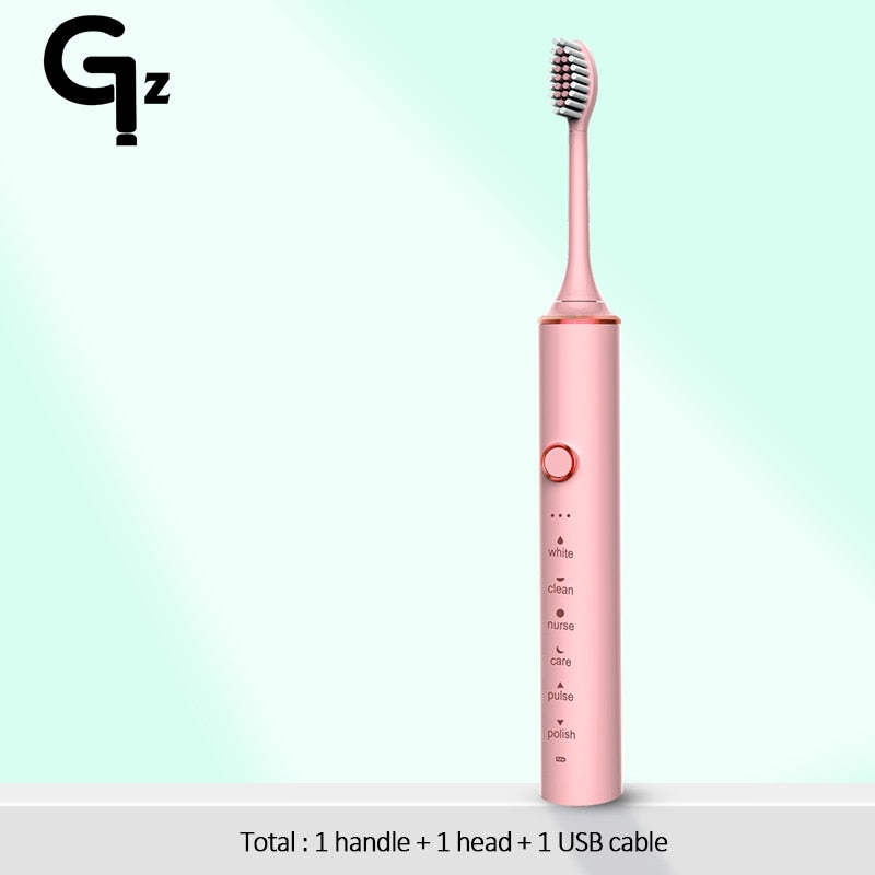 GeZhou Electric Toothbrush Sonic Toothbrush Rechargeable IPX7 Waterproof  6 Mode Travel Toothbrush with 8 Brush Head best gift