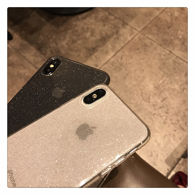 Shining Glitter Case Clear Bling For iPhone 14 13 Pro Max 11 XR XS 8 7 Plus 6S 12 Pro Max Transparent Soft TPU Shockproof Cover