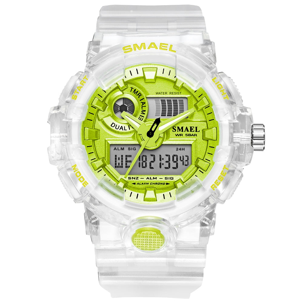 SMAEL Sport Watch Men Waterproof Top Brand Digital Watches Quality Plastic Watch Band Dual Display Wristwatch Relogio Masculino
