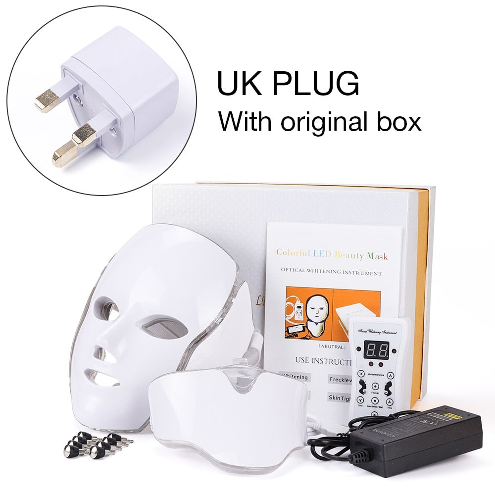 LED Facial Mask Therapy 7 Colors Face Mask Machine Photon Therapy Light Skin Care Wrinkle Acne Removal Anti Againg LED Mask