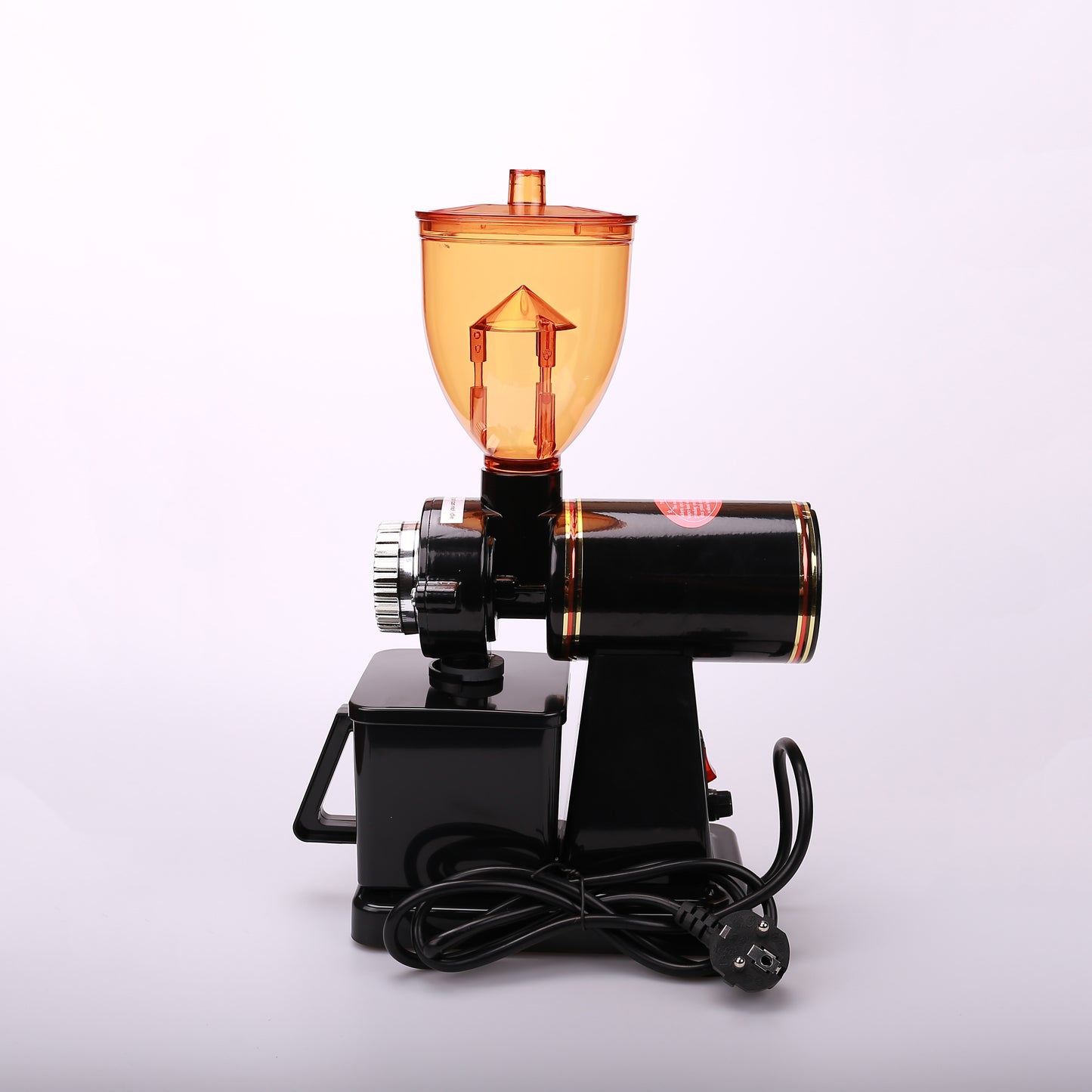 110V and 220V to 240V Black Color Coffee Grinder Machine Mill with Plug Adapter