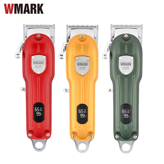 WMARK NG-2025B All-Metal Hair Clipper With charge stand for choice With LED Display 2500mAh 6500 RPM 9CR18 Blade