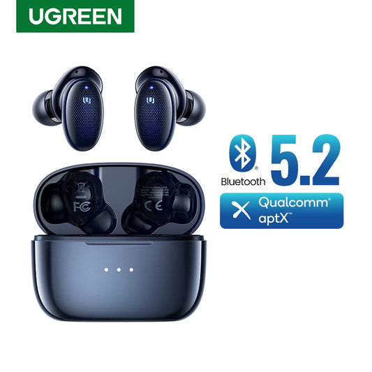 UGREEN HiTune X5 TWS Wireless Bluetooth 5.2 Earphones aptX Qualcomm Chip 70ms Low Latency 28 Hrs Music Gaming Mode