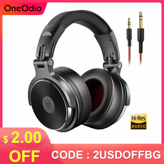 Oneodio Wired Headset Professional Studio Pro DJ Headphones With Mic Dual-Duty Cable HiFi Monitor Music Headset For Phone PC