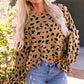 Printed Flounce Sleeve V-Neck Blouse