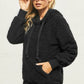 Drawstring Sherpa Hoodie with Pocket