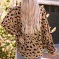 Printed Flounce Sleeve V-Neck Blouse