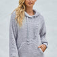 Drawstring Sherpa Hoodie with Pocket